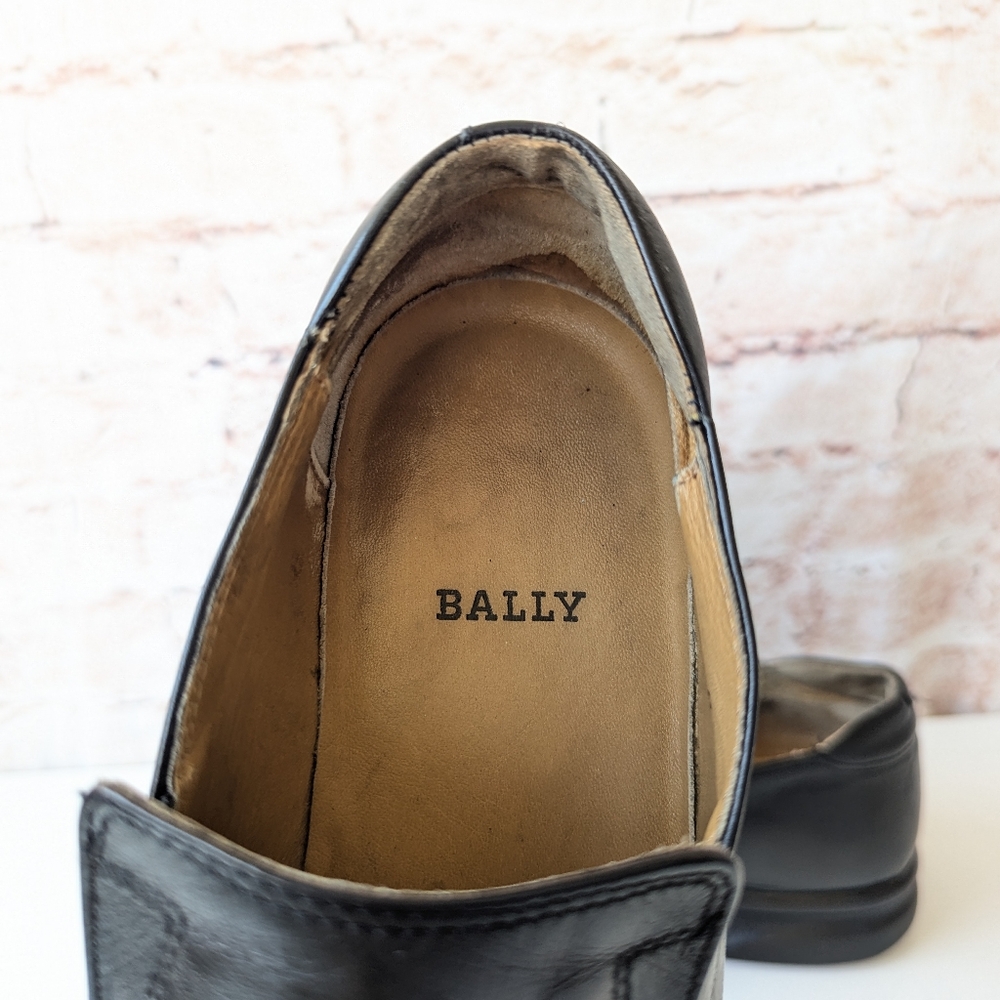 Bally Black Leather Loafers with Square Toe - Picture 7 of 12
